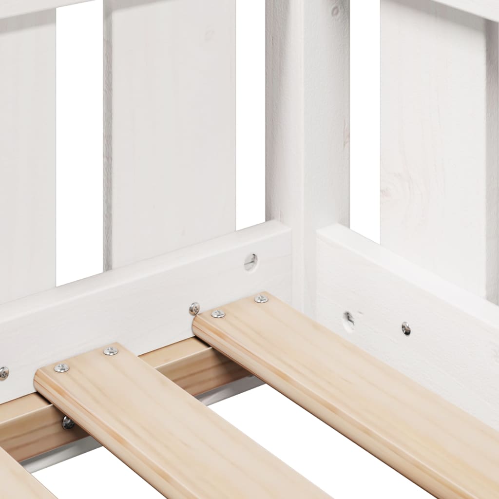 Giroletto Casetta Bambini Bianco 90x190 cm Legno Massello Pino - homemem39