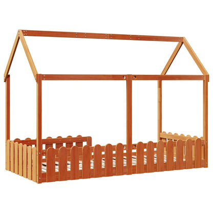 Giroletto Casetta Bambini Marrone Cera 90x190 cm Massello Pino | homemem39