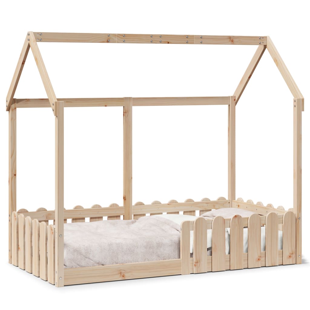 Giroletto Casetta per Bambini 80x160 cm Legno Massello di Pino - homemem39
