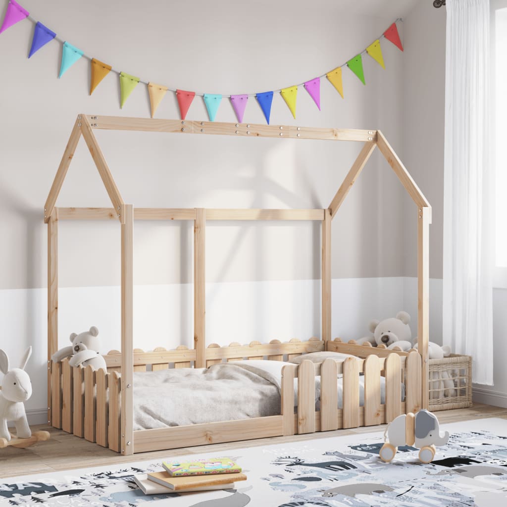 Giroletto Casetta per Bambini 80x160 cm Legno Massello di Pino - homemem39