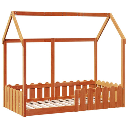 Giroletto Casetta Bambini Marrone Cera 80x160 cm Massello Pino | homemem39