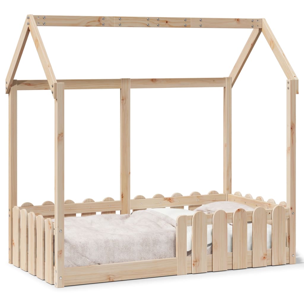 Giroletto Casetta per Bambini 70x140 cm Legno Massello di Pino - homemem39