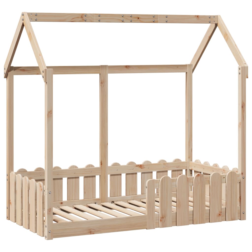 Giroletto Casetta per Bambini 70x140 cm Legno Massello di Pino - homemem39