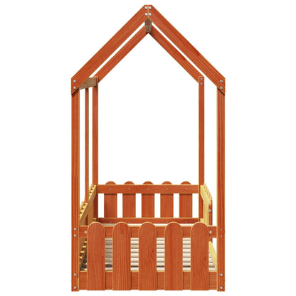 Giroletto Casetta Bambini Marrone Cera 70x140 cm Massello Pino | homemem39