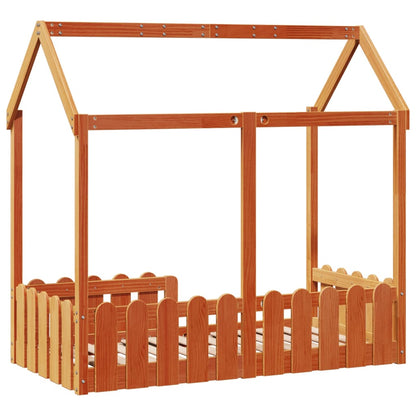 Giroletto Casetta Bambini Marrone Cera 70x140 cm Massello Pino | homemem39