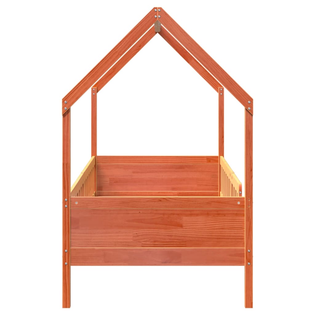 Giroletto Casetta Bambini Marrone Cera 80x200 cm Massello Pino | homemem39