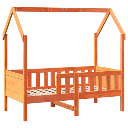 Giroletto Casetta Bambini Marrone Cera 80x160 cm Massello Pino | homemem39