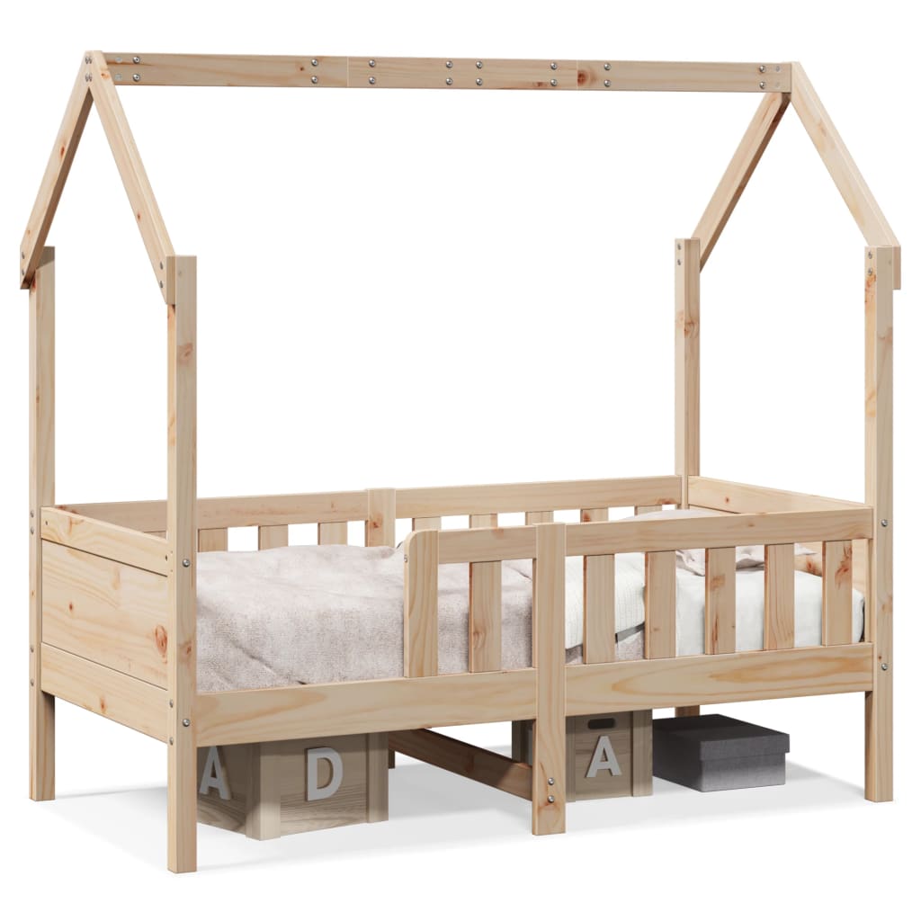 Giroletto Casetta per Bambini 70x140 cm Legno Massello di Pino | homemem39
