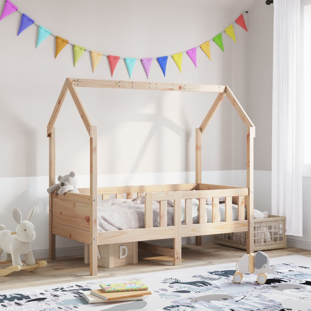 Giroletto Casetta per Bambini 70x140 cm Legno Massello di Pino - homemem39