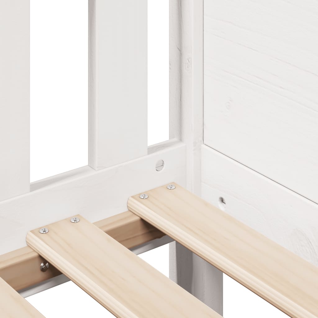 Giroletto Casetta Bambini Bianco 70x140 cm Legno Massello Pino | homemem39