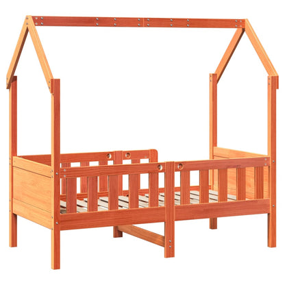 Giroletto Casetta Bambini Marrone Cera 70x140 cm Massello Pino | homemem39