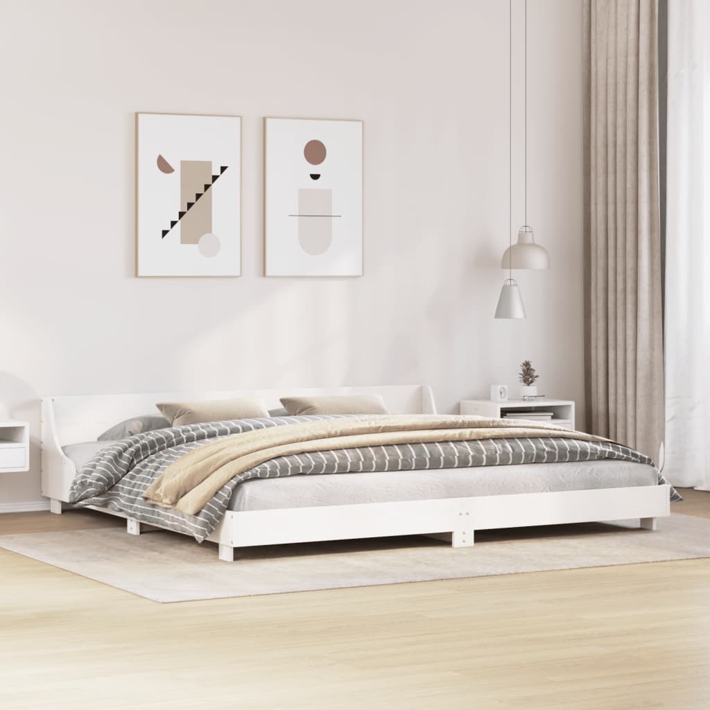 Letto senza Materasso Bianco 180x200 cm Legno Massello di Pino - homemem39