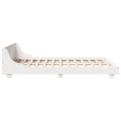 Letto senza Materasso Bianco 160x200 cm Legno Massello di Pino | homemem39