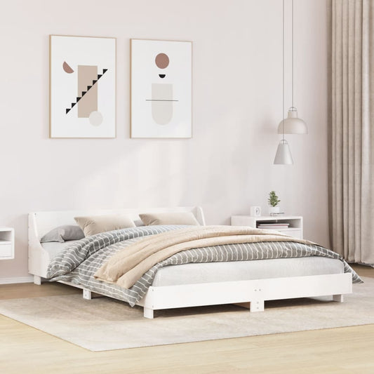 Letto senza Materasso Bianco 160x200 cm Legno Massello di Pino | homemem39