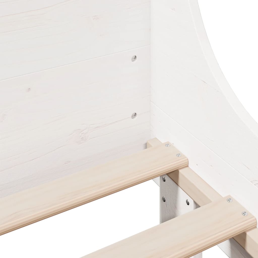 Letto senza Materasso Bianco 150x200 cm Legno Massello di Pino | homemem39