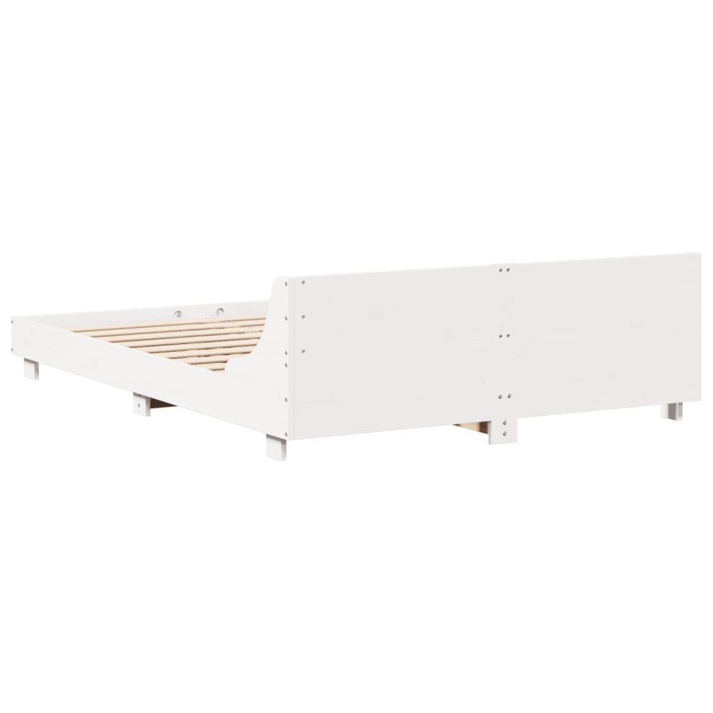 Letto senza Materasso Bianco 120x200 cm Legno Massello di Pino | homemem39