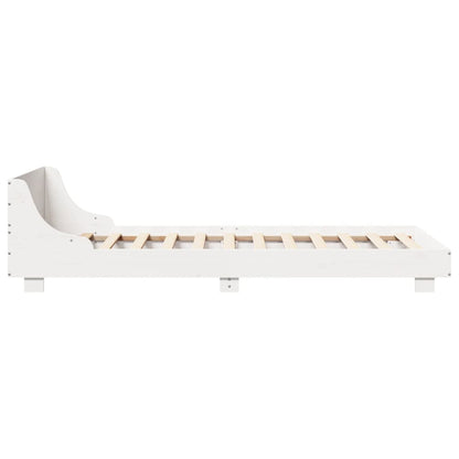 Giroletto senza Materasso Bianco 100x200 cm Legno Massello Pino | homemem39