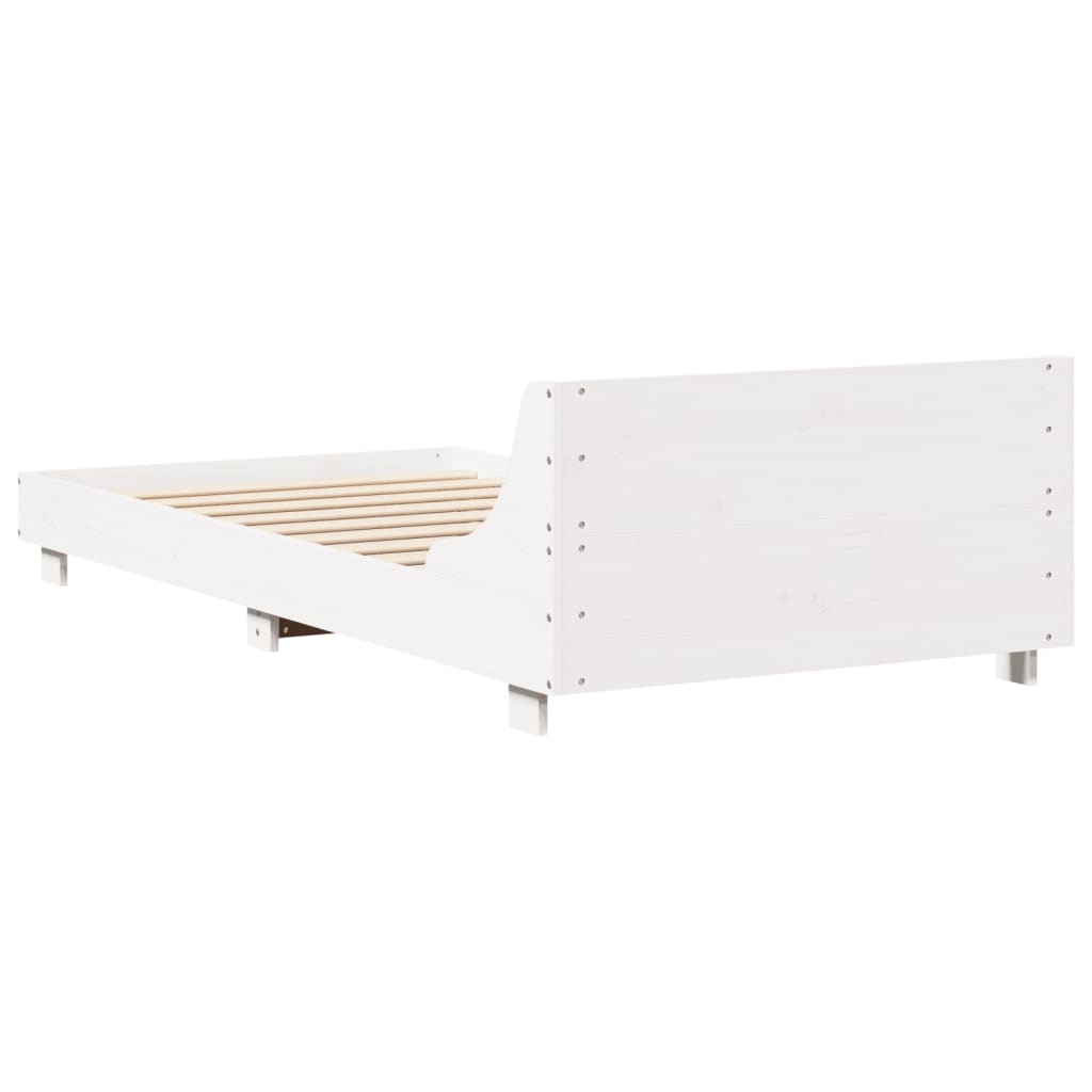 Letto senza Materasso Bianco 90x200 cm Legno Massello di Pino | homemem39