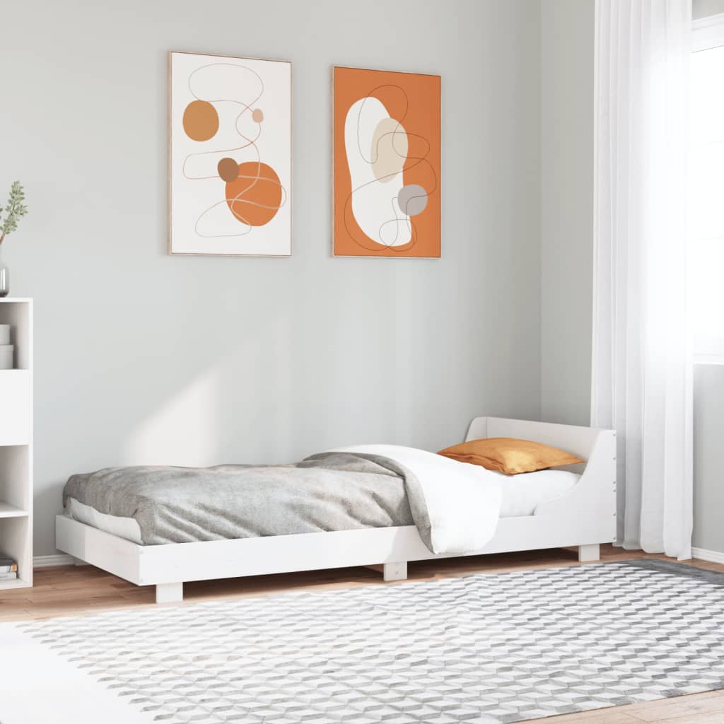 Letto senza Materasso Bianco 90x200 cm Legno Massello di Pino | homemem39
