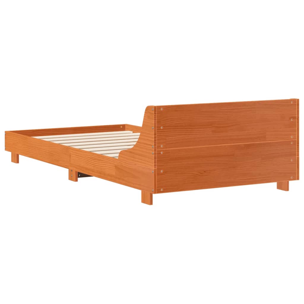 Letto senza Materasso Marrone Cera 90x200 cm Legno di Pino - homemem39
