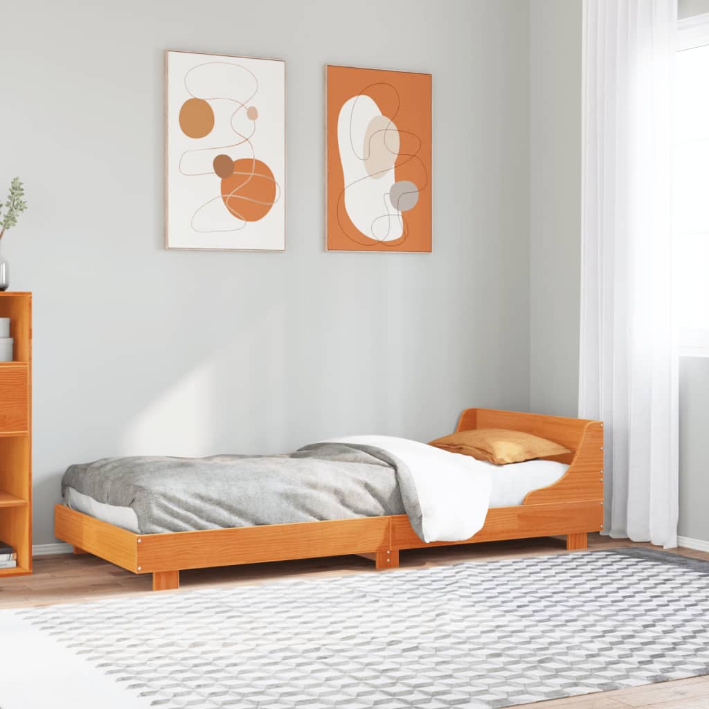 Letto senza Materasso Marrone Cera 90x200 cm Legno di Pino | homemem39