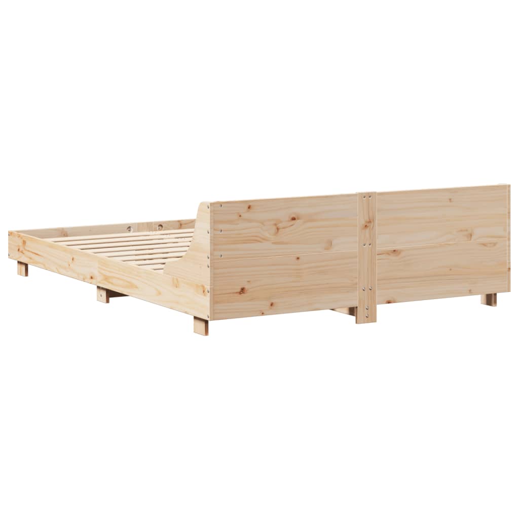 Letto senza Materasso 140x190 cm in Legno Massello di Pino | homemem39