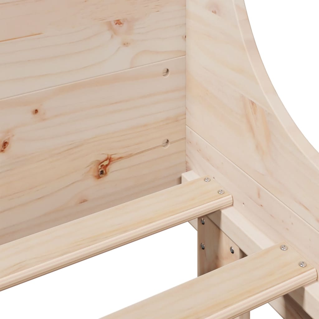Letto senza Materasso 140x190 cm in Legno Massello di Pino | homemem39