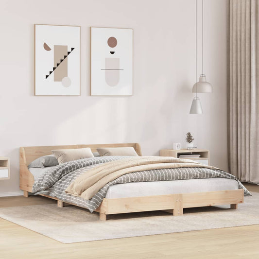 Letto senza Materasso 140x190 cm in Legno Massello di Pino - homemem39
