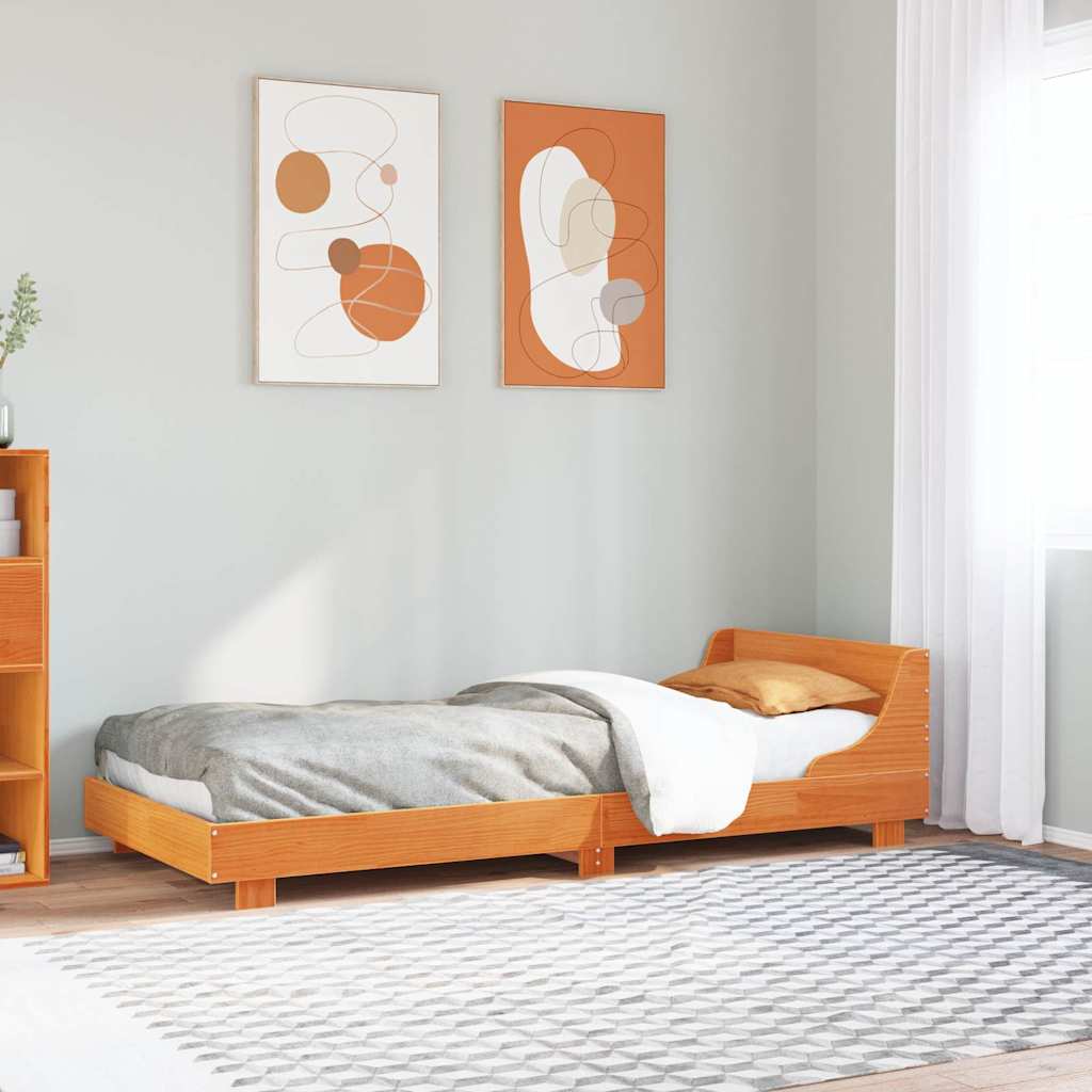 Letto senza Materasso Marrone Cera 90x190 cm in Legno di Pino | homemem39