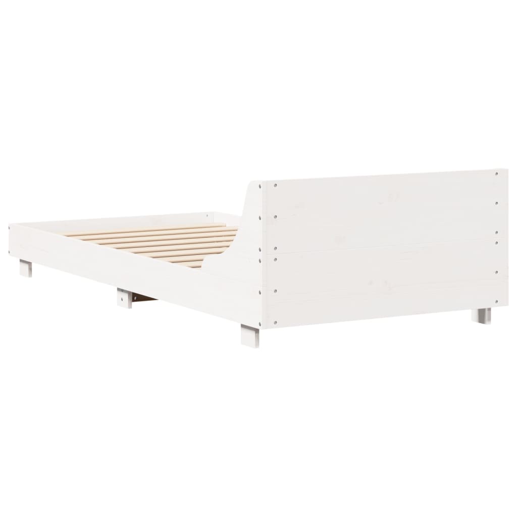 Letto senza Materasso Bianco 75x190 in Legno Massello di Pino | homemem39