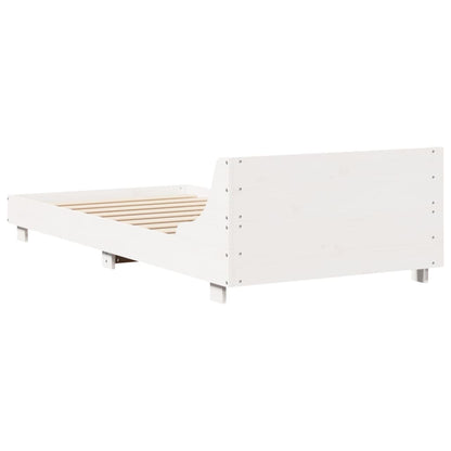 Letto senza Materasso Bianco 75x190 in Legno Massello di Pino | homemem39