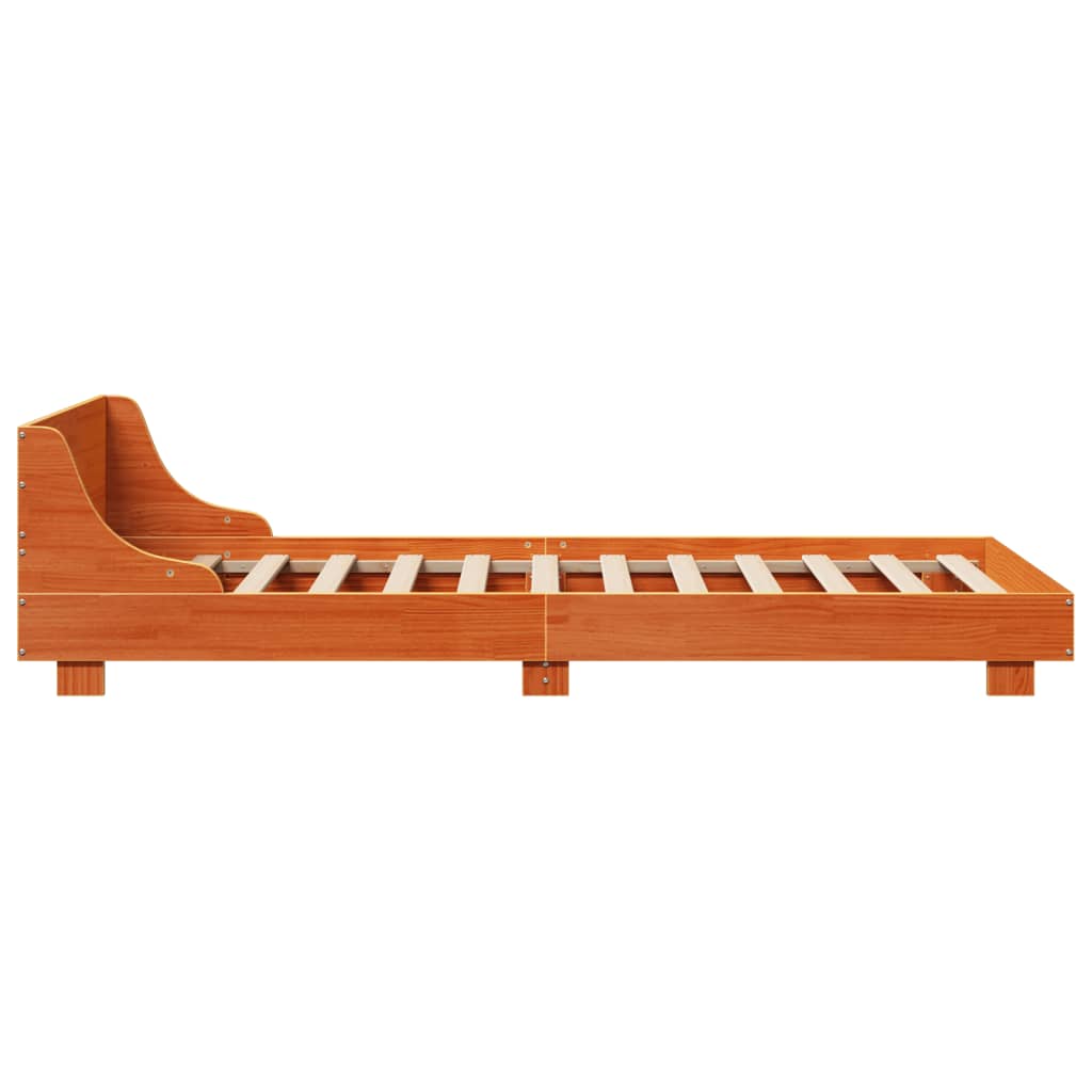 Letto senza Materasso Marrone Cera 75x190 cm in Legno di Pino | homemem39