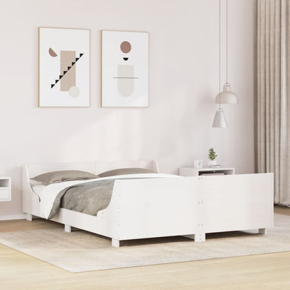 Letto senza Materasso Bianco 120x200 cm Legno Massello di Pino - homemem39