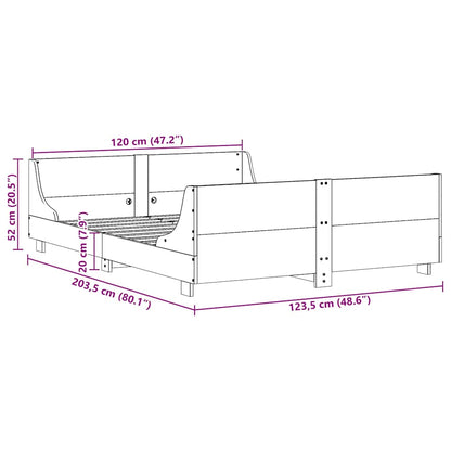 Letto senza Materasso Marrone Cera 120x200 cm in Legno di Pino | homemem39