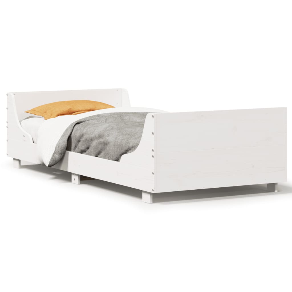 Giroletto senza Materasso Bianco 100x200 cm Legno Massello Pino | homemem39