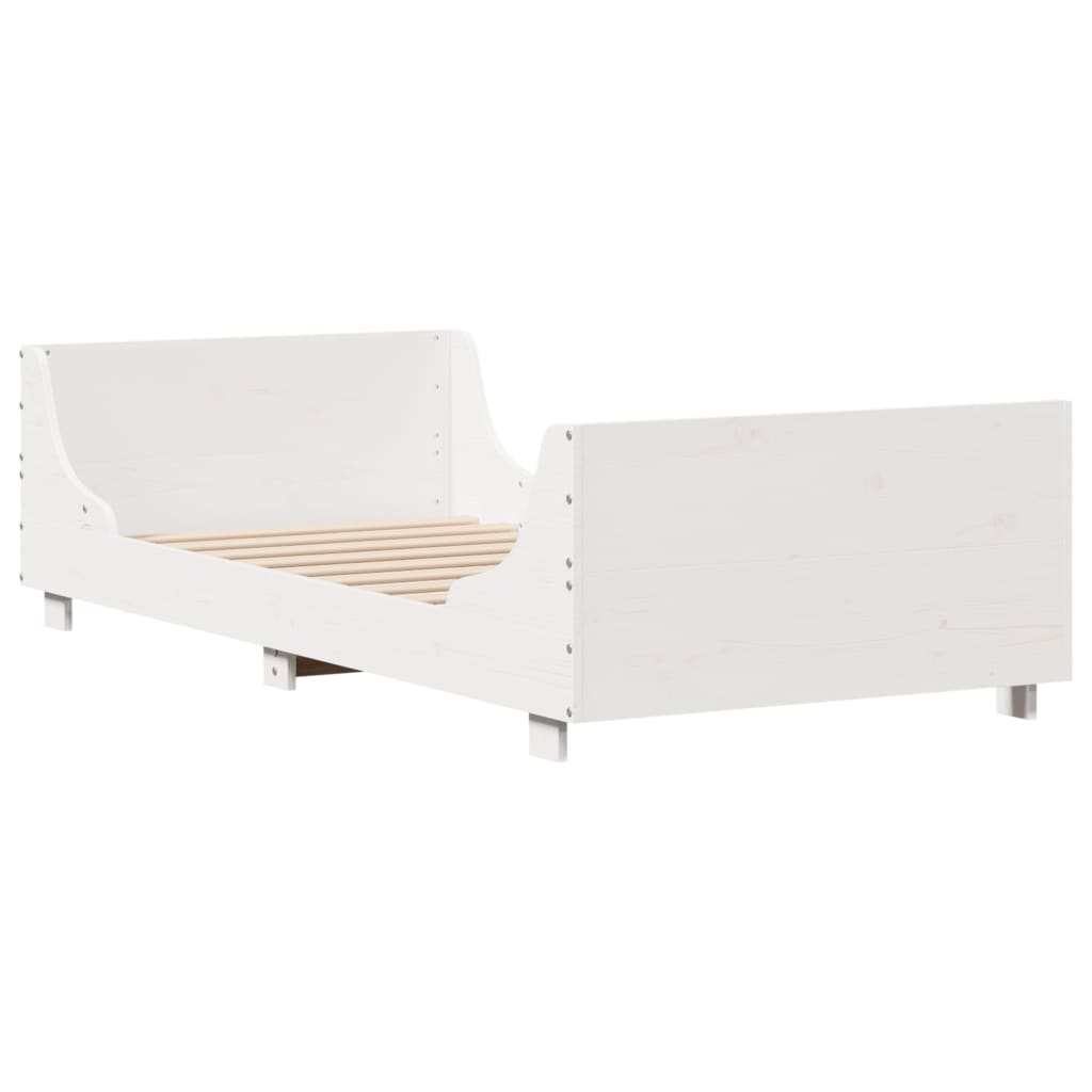Giroletto senza Materasso Bianco 100x200 cm Legno Massello Pino | homemem39