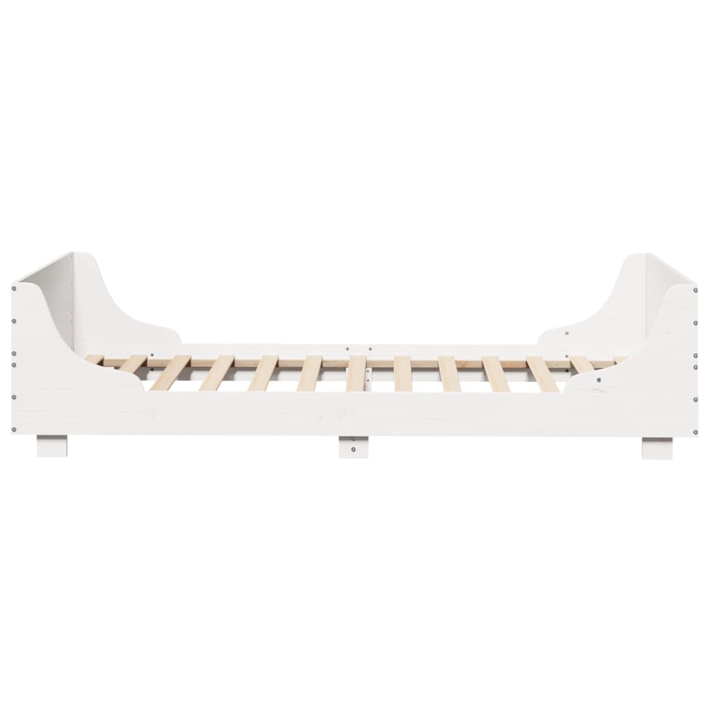 Giroletto senza Materasso Bianco 100x200 cm Legno Massello Pino | homemem39