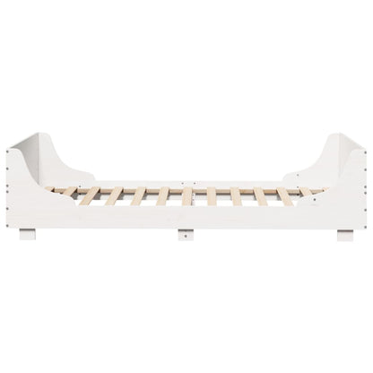Giroletto senza Materasso Bianco 100x200 cm Legno Massello Pino | homemem39