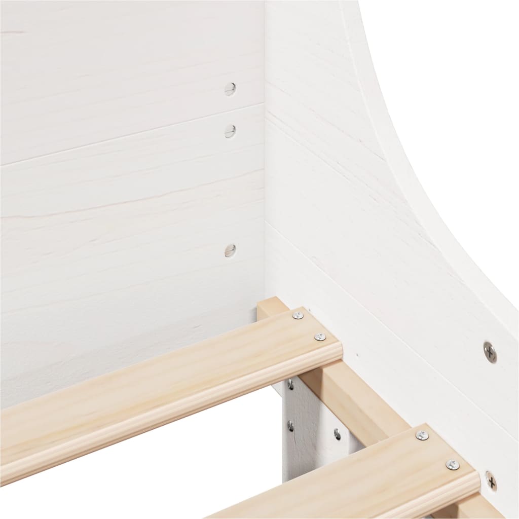 Giroletto senza Materasso Bianco 100x200 cm Legno Massello Pino | homemem39