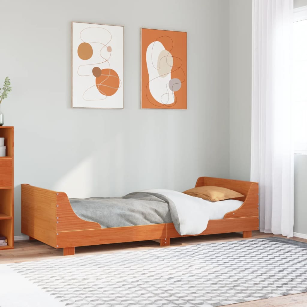 Letto senza Materasso Marrone Cera 100x200 cm in Legno di Pino - homemem39
