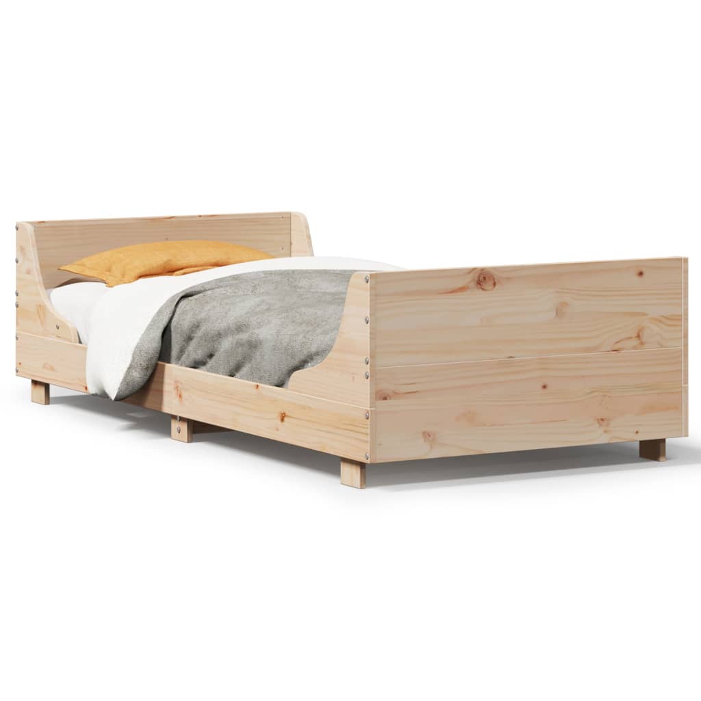 Letto senza Materasso 90x200 cm in Legno Massello di Pino - homemem39