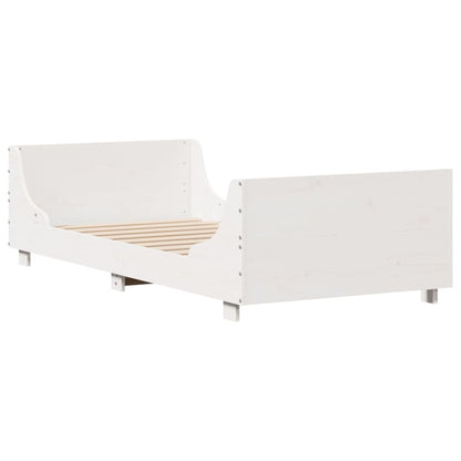 Letto senza Materasso Bianco 90x200 cm Legno Massello di Pino | homemem39