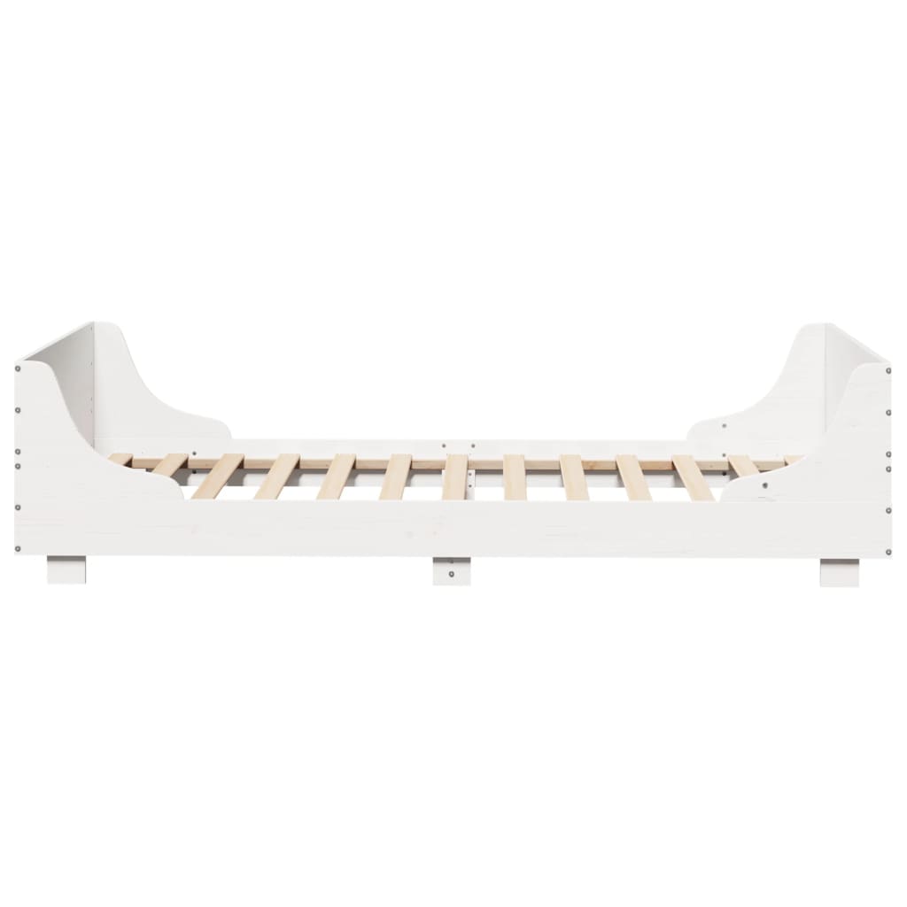 Letto senza Materasso Bianco 90x200 cm Legno Massello di Pino | homemem39