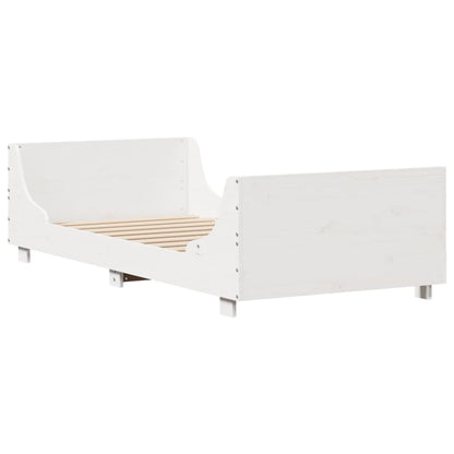 Letto senza Materasso Bianco 90x200 cm Legno Massello di Pino | homemem39