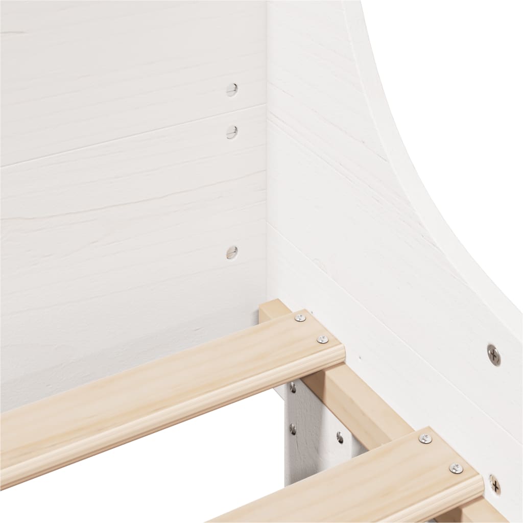 Letto senza Materasso Bianco 120x190 cm Legno Massello di Pino | homemem39