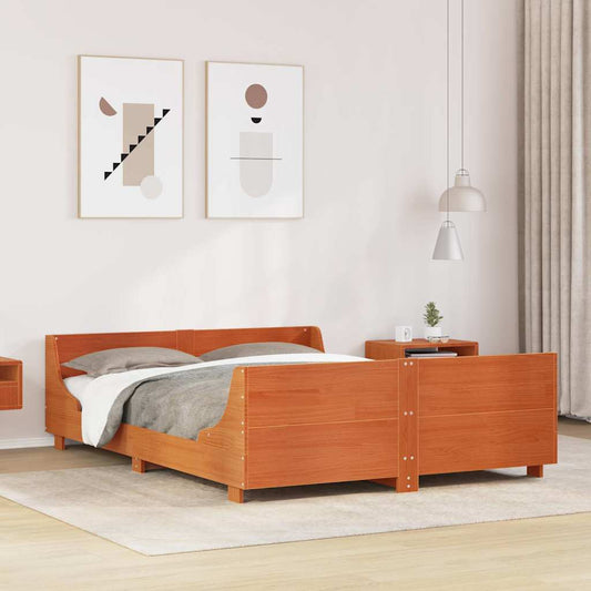 Letto senza Materasso Marrone Cera 120x190 cm in Legno di Pino | homemem39