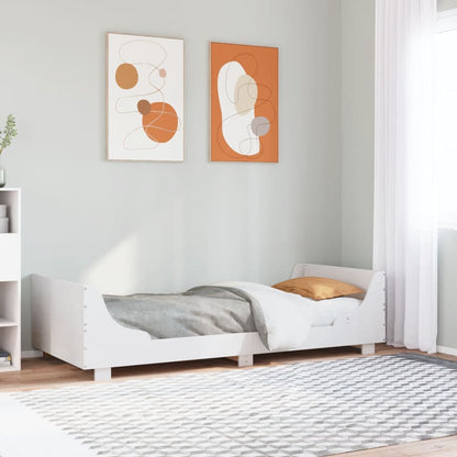 Letto senza Materasso Bianco 90x190 cm in Legno Massello Pino - homemem39