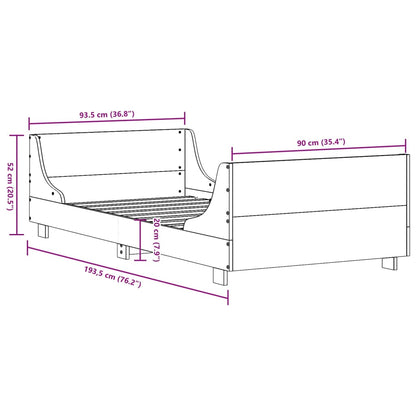 Letto senza Materasso Marrone Cera 90x190 cm in Legno di Pino | homemem39