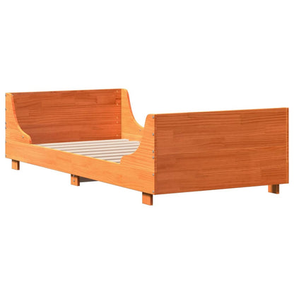 Letto senza Materasso Marrone Cera 75x190 cm in Legno di Pino | homemem39