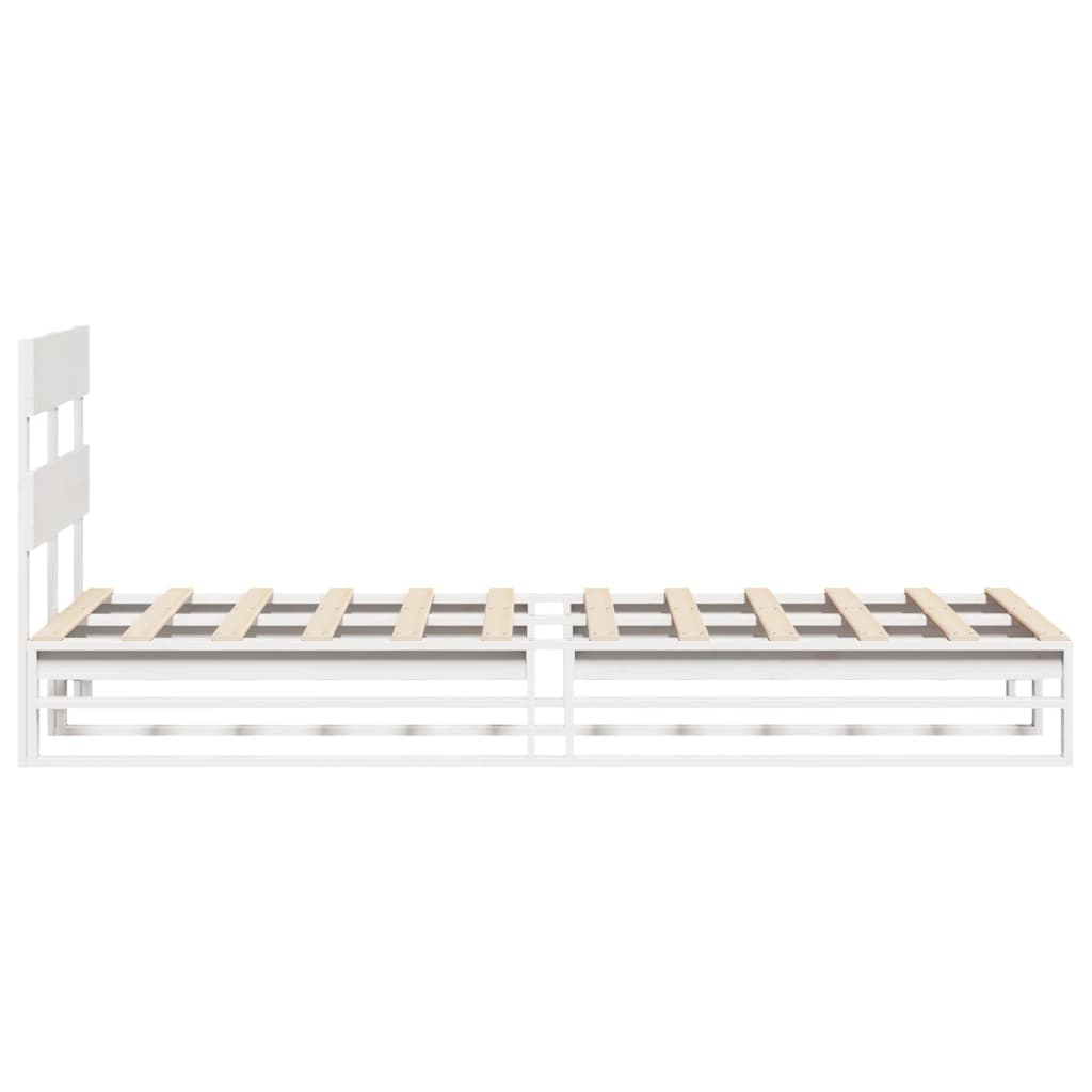 Letto senza Materasso Bianco 90x200 cm Legno Massello di Pino | homemem39